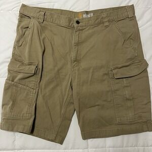 Carhartt Cargo Shorts Men's 40 Relaxed Fit Tan Khaki 9" Inseam